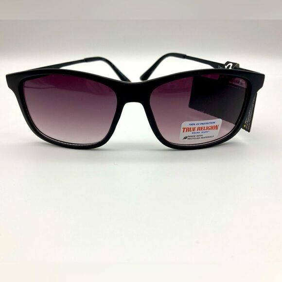 NWT True Religion TRM 1756 Unisex Black Sunglasses - Picture 1 of 11